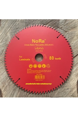 Nora 250mm Elmas Testere Laminat Parke Kesme Testere Sunta Mdf Kesici 80diş