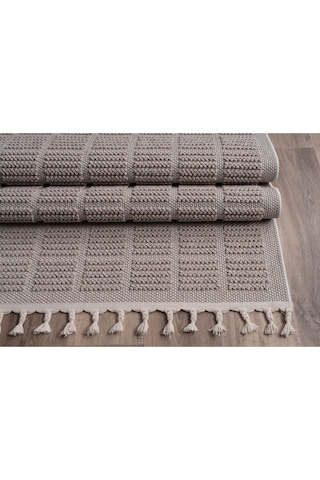 Bukle11880 Bej Yumuşak Dokulu Halı Kilim Salon Mutfak Koridor Kesme Yolluk Dokuma Makine Halısı Bej