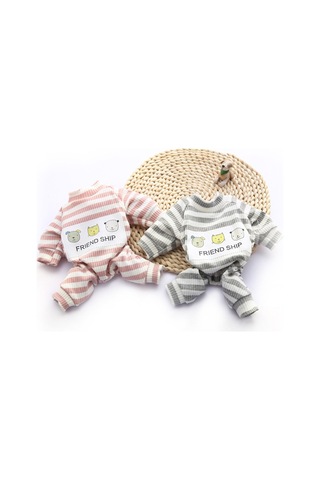 Geeksen Köpek Ev Giyimi Yazlık, Yumuşak Kumaş, Konforlu Uyku Giysisi, Gri, Büyüklük L, Evde Kullanıma İdeal, Bichon-teddy Dostu