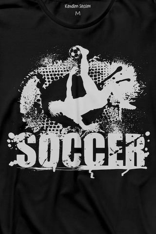 Soccer Röveşata Gol Atan Futbolcu Taktik Uzun Kollu Tişört Baskılı T-shirt 001