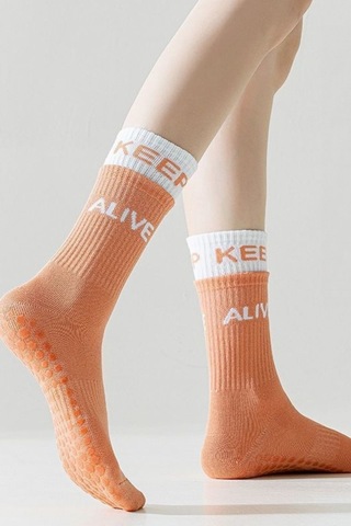 Lykos Keep Alive 5'li Paket Karışık Renkli Kaymaz Tabanlı Kadın Yoga & Pilates Çorabı Cok Renklı