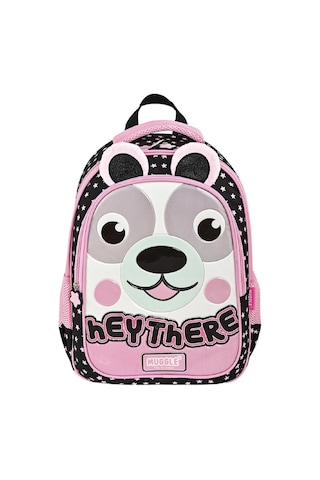 Muggle 2 Bölmeli Hey There Okul Sırt Çantası Siyah Mu-9091 Pembe