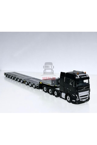 1/50 Volvo Fh5 8x4 750hp + Low Loader 10 Aks -broshuıs - Lowbed