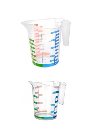 Ölçü Kabı Dereceli Renkli 1000 Ml + 500 Ml Set 599599 Çok Renkli
