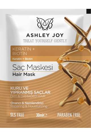 Ashley Joy Keratin & Biotin İçeren Kuru Ve Yıpranmış Saçlara Özel Onarıcı Saç Maskesi 30 ML