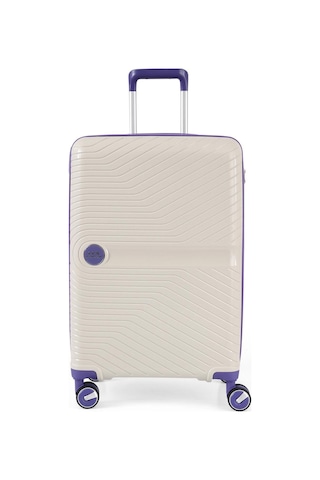 Ççs 5239 Polipropilen Büyük Boy Valiz Beyaz-mor