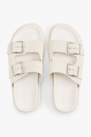 Kadın Double Strap Sandal Suede Terlik En0en02797acg Bej