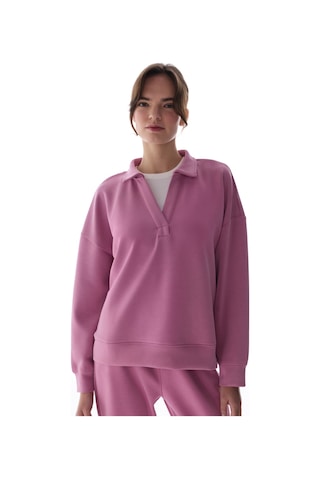 Penti Gül Pembesi Polo Yaka Modal Sweatshirt