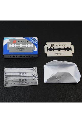 Sones 10 Kutu Pratik Eski Moda Paslanmaz Çelik Çift Taraflı Bıçak Tıraş Kaş Chimer Bıçağı Gümüş