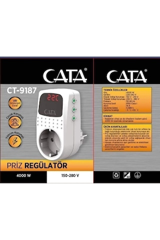 Ct-9187 Akım Korumalı Priz Regülatör Ct-9187