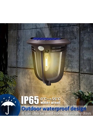 Motion003 1 Bilgisayar Güneş Enerjili Hareket Sensörlü Su Geçirmez Kablosuz Duvar Lambası Dış Mekan Aydınlatma Ahşap