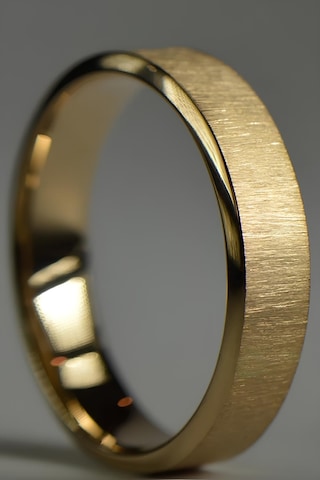 6mm Fırçalanmış Mat Düz Kadın Erkek Çelik Alyans Yüzük Cl46 Sarı