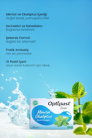 Optipast Drops Mentol & Okaliptus 16 Pastil