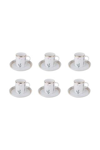 Porland Botanical 6 Kişilik 80cc Kahve Takımı 12 Parça