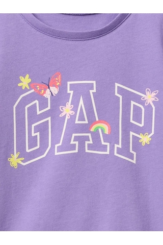 Kız Bebek Gap Logo Grafikli T-shirt Mor-6001 Mor