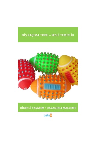 Dikenli Sesli Köpek Diş Kaşıma Topu Dayanıklı Ve Eğlenceli