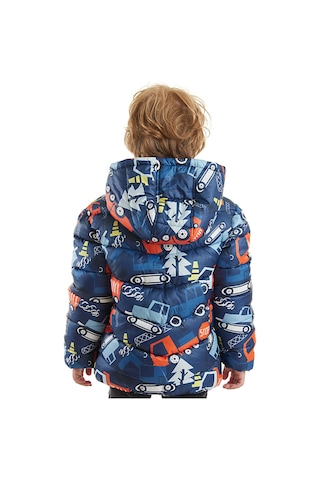 Denokids Arabalar Erkek Çocuk Su İtici Kapüşonlu Mont Renkli Çok Renkli
