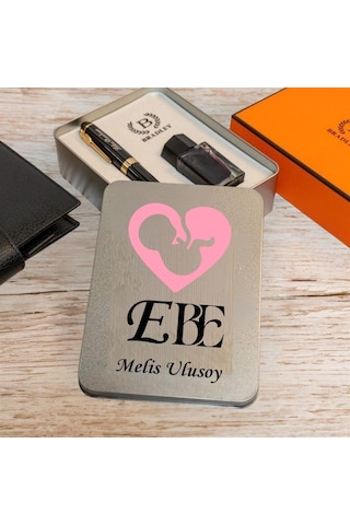 Ebelere Özel Tasarım Kutulu Siyah Gold Dolma Kalem Hediye Siyah