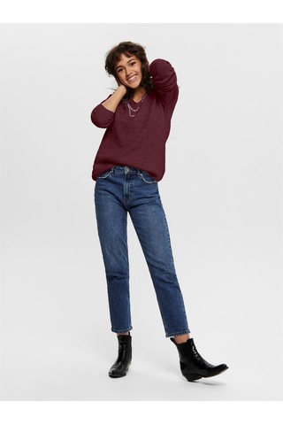 Only Onlcamılla V-neck L/s Pullover Knt Noos Kadın Kırmızı Kazak - 15204588