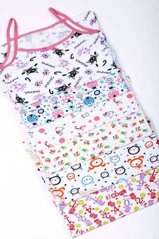 6lı Kız Çocuk İp Askılı Desenli Atlet Pamuklu Rengarenk Sdf