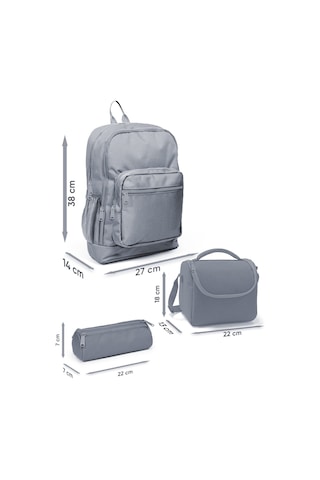 Coral High Kids Renkli Blok Desenli 3 Lü Okul Çanta Seti Set0123775 Kırmızı