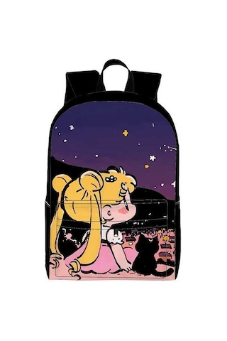 Trendooze Uygun, Siyah Siyah Sırt Seyahat, Sailor Organizasyon Moon Kawaii Karikatür, İş İnç İle, İçin, Genç, Dizüstü Çoklu Cf95 Çantası, Çalışması Bölmeleri Bilgisayara 15.6 Cf Siyah