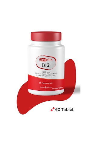 Optivita Vitamin B12 Metilkobalamin 1000 Mcg 60 Dilaltı Tablet