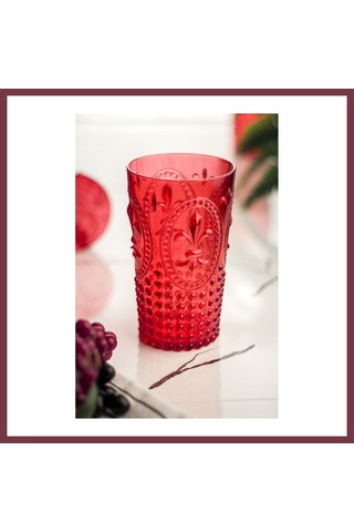 Storeşahin Akrilik Kırmızı Tekli Uzun Bardak & Su Meşrubat Bardağı 750 Ml Büyük Boy & Cam Değildir Shn0720