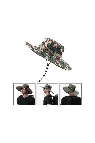 Erkekler İçin Geniş Kenarlı Güneşten Koruyucu Şapka, Yazlık Rüzgar Geçirmez Balıkçı Şapkası, Uv Korumalı Kova Tasarımı, Outdoor Ve Spor Aktiviteler İçin Pratik Aksesuar Yeşil