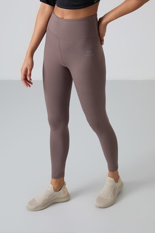 Tommy Life Kahverengi Yüksek Bel Toparlayıcı Slim Fit Dar Paça Kadın Tayt - 94011 Kahverengi