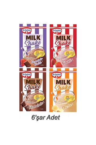 Dr Oetker 24 Adet Karışık Milkshake Çilek, Muz, Çikolata, Çikolata Çilek Set