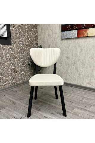 Elma Mutfak Sandalyesi Siyah Krem