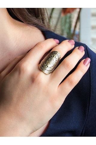 Trend Etnik Desenli Antik Eskitme Ayarlanabilir Yüzük Euy1243