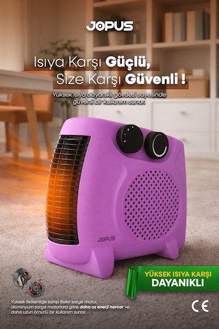 Jopus JO-FI001 2000 W Fanlı Isıtıcı Lila