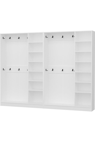 Minar Kale210 6 Kapaksız 2 Bölme Raf Portmanto Beyaz