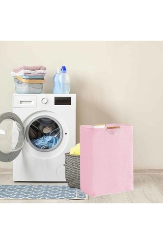 Pazly Suntek Çok Amaçlı Katlanabilir Pembe Çamaşır Sepeti - Ev & Organizasyon Pembe