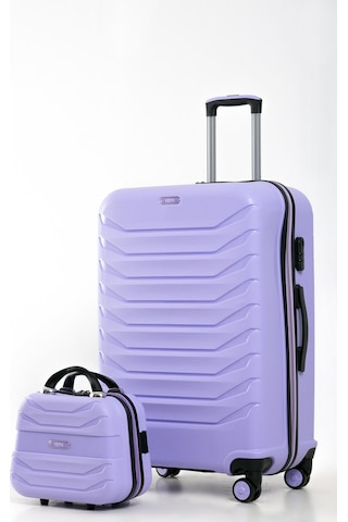 Yefa Pp Polipropilen Kırılmaz Büyük & Makyaj Boy 2'li Valiz Seti Lila