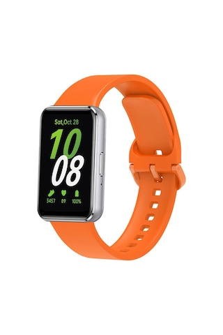 Galaxy Uyumlu Fit 3 Silikon Kordon Zore Krd-110 Strap Kayış-turuncu