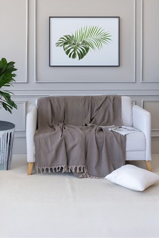 Bej-kahve Koltuk Örtüsü Balıksırtı Desen 180 210 Bej-kahve