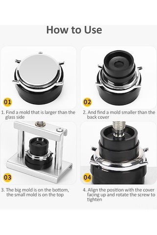 Ebitda Yüksek Kaliteli Metal & Abs Saat Pres Seti - 12 Kalıp 12 Adet Farklı Boyutlar, Dayanıklı Ve Kolay Kullanım