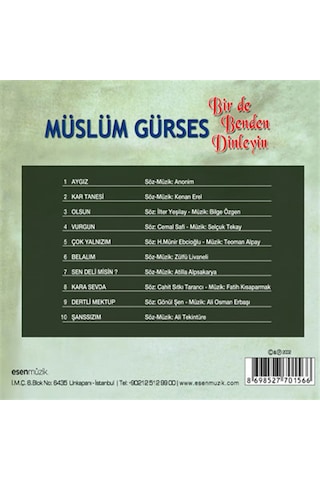 Müslüm Gürses - Bir De Benden Dinleyin Cd