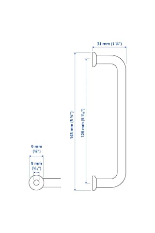 Ikea Bagganäs Kulp 143 Mm, 2 Adet Gümüş