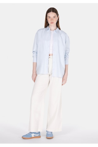 Colin's Colins Relaxed Fit Shirt Neck Düz Kadın Mavi Uzun Kol Gömlek Cl1068538 Q1.v2 Lbl Açık Mavi