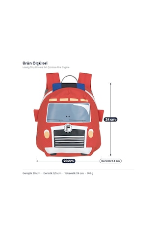 Lassig Tiny Drivers Sırt Çantası Fire Engine Kırmızı