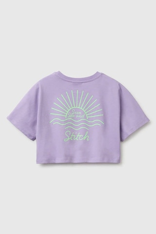 United Colors Of Benetton Kız Çocuk Lilo & Stitch Baskı Detaylı Crop T-shirt Lila 6-13 Yaş-2826