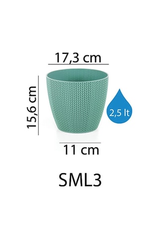 Serinova Sümela Örgü Desenli Saksı 2.5 Lt