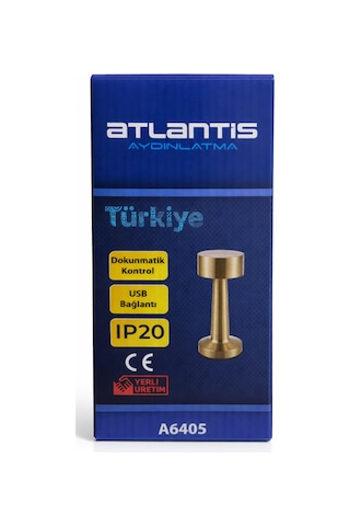 Şarj Edilebilir Masa Lambası 21cm 3 Renk Dokunmatik Altın