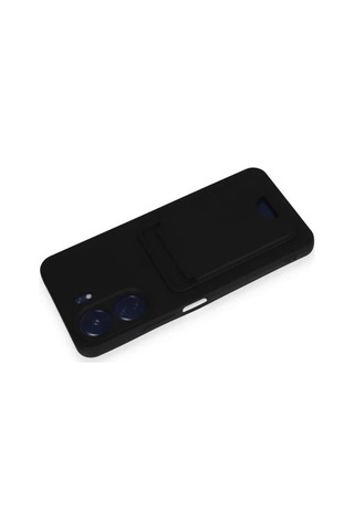 Xiaomi Poco C65 Uyumlu Arka Kamera Korumalı Kart Koyulabilen Silikon Kartlıklı Kılıf Kapak