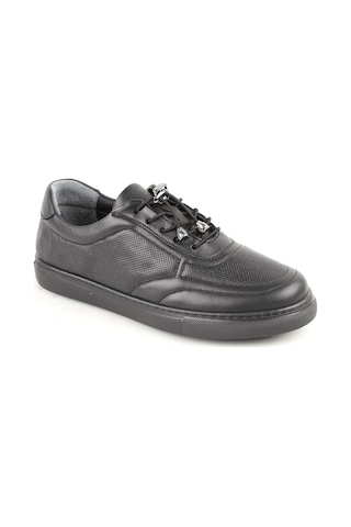 Libero L086.901 Hakiki Deri Baskılı Kauçuk Taban Aksesuarlı Kadın Sneaker Siyah