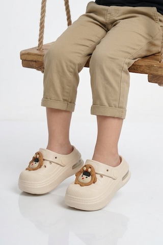 Walkway Ekru Eva Hafif Esnek Unisex Çocuk Sabo Terlik 2316 B-p